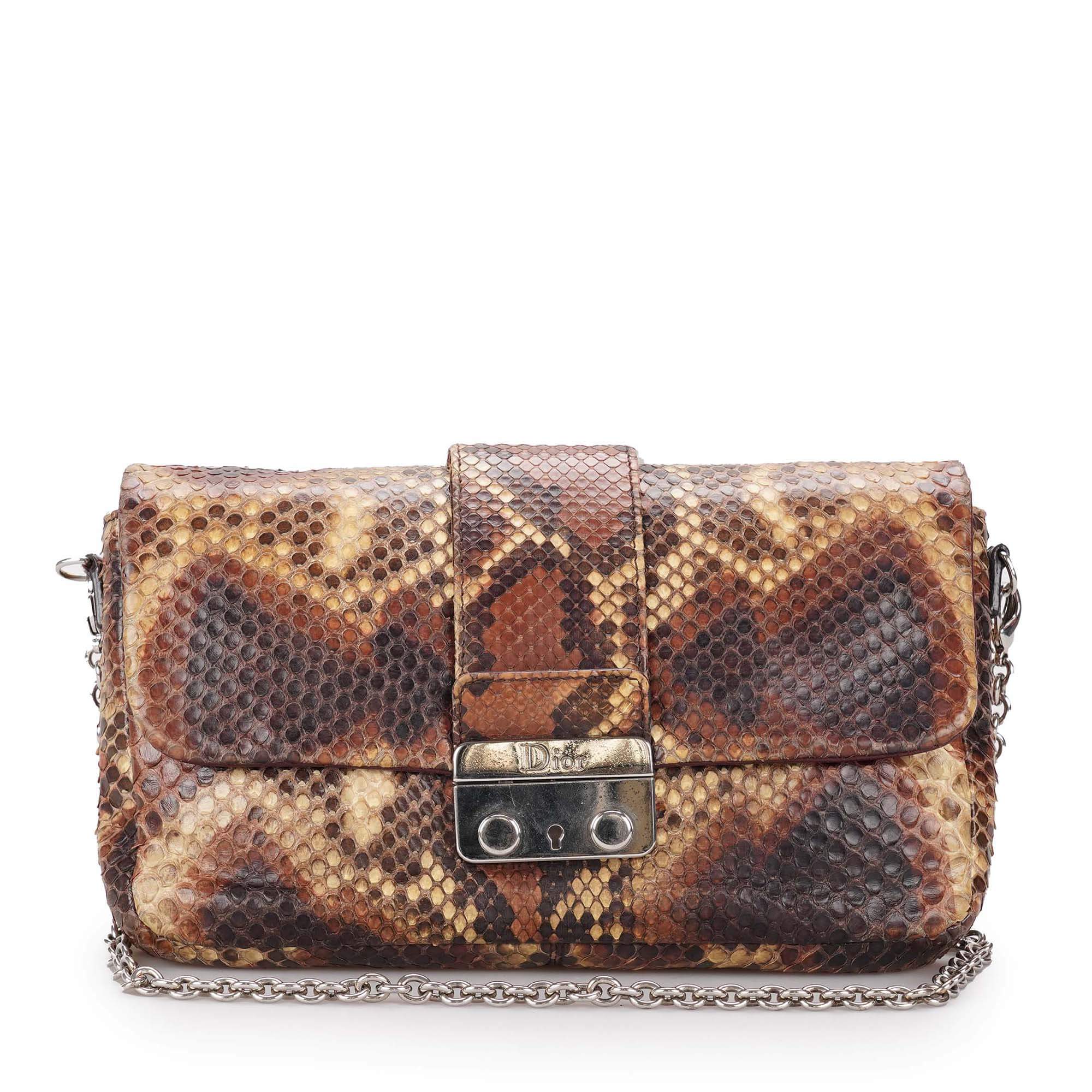 Christian Dior - Brown Python Leather Miss Dior Flap Bag